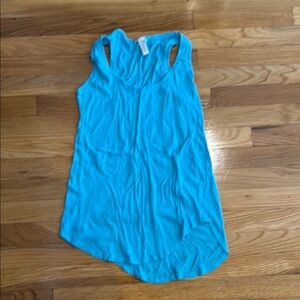Asymmetrical Blue Tank Top with Unique Hem